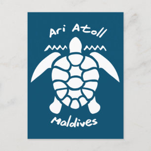 Cartão Postal Nadar com tartarugas nas Maldivas no Ari Atoll