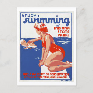 Cartão Postal Nadar em Indiana State Parks Vintage