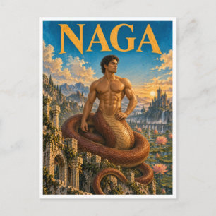 Cartão Postal Naga, Monstro de Fantasia Gótica