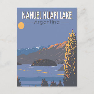 Cartão Postal Nahuel Huapi Lake Argentina Viagem Art Vintage