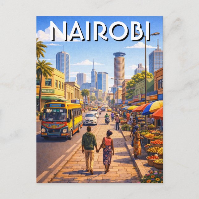 Cartão Postal Nairóbi Quênia (Frente)
