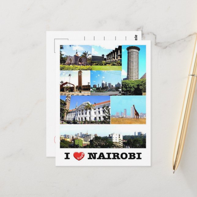 Cartão Postal Nairobi - Quênia - Eu Amo - (Frente/Verso In Situ)