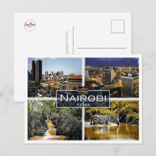 Cartão Postal Nairobi - Quénia - Mosaico -