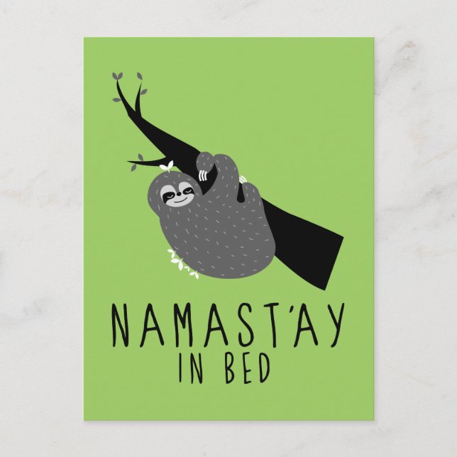 Cartão Postal namast'ay in bed sloth (Frente)