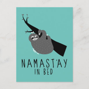 Cartão Postal namast'ay in bed sloth