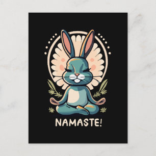 Cartão Postal namaste coelho yoga coelho meditação