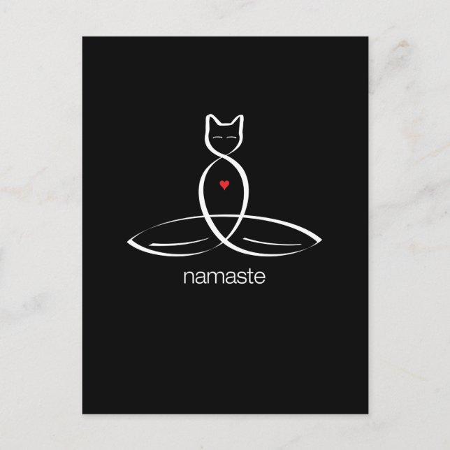 Cartão Postal Namaste - Estilo regular de texto. (Frente)