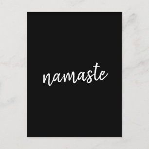 Cartão Postal Namaste   Meditação Espiritual Moderna Yoga Preta