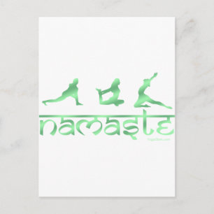 Cartão Postal Namaste yoga apresenta verde