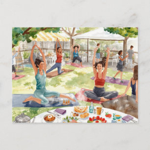 Cartão Postal Namaste Yoga mulher levanta mão Obrigado