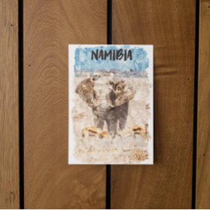 Cartão Postal Namíbia Safari de Vida Selvagem Africana