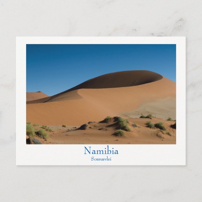 Cartão Postal Namíbia - Sossusvlei desértico com texto (Frente)