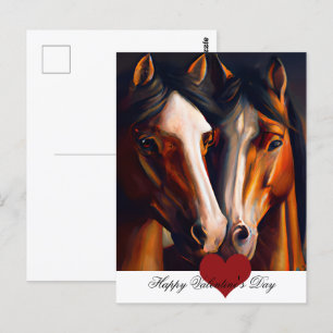 Cartão Postal Namorada que ama cavalos