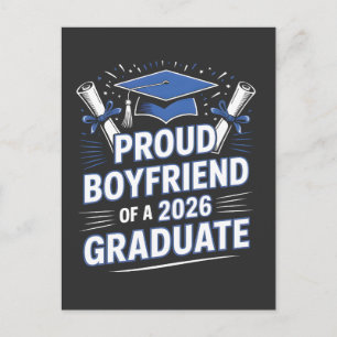 Cartão Postal Namorado Orgulhoso de um Casal de Formatura de 202