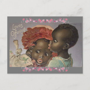 Cartão Postal Namorados Adorável de Crianças Americanas