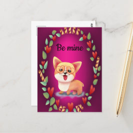 Cartão Postal Namorados Corgi Love