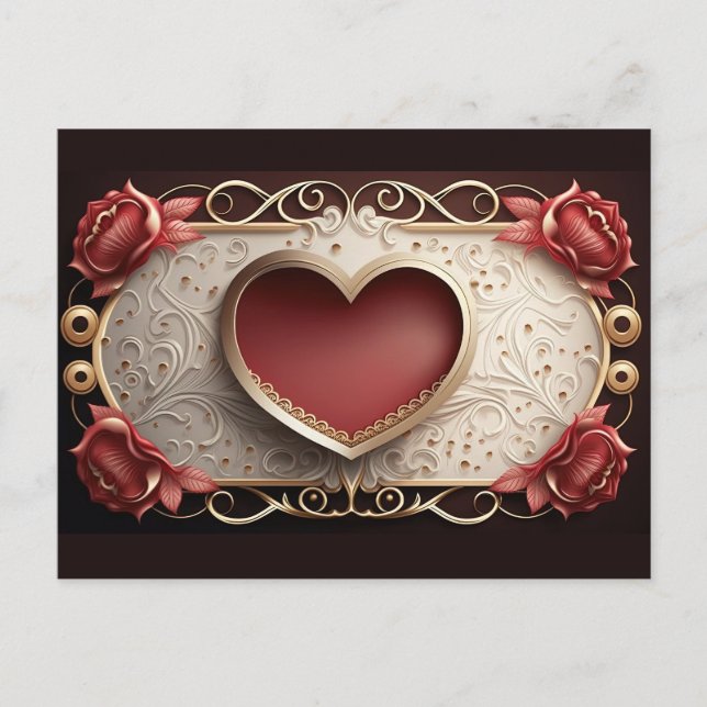 Cartão Postal Namorados de Aniversário do Amor (Frente)