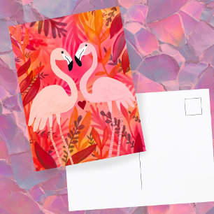 Cartão Postal NAMORADOS de PINK Flamingos, Grito, Grito
