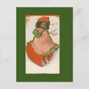 Cartão Postal Namorados de Vintage de Garota Americana Cura
