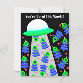 Cartão Postal Namorados escolar com aliens por Jo Images