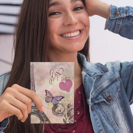 Cartão Postal Namorados Je T' Aime Vintage