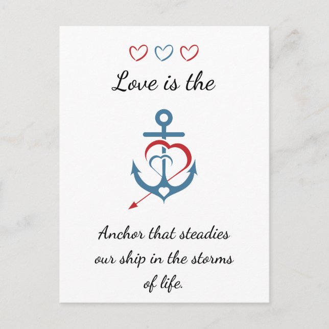 Cartão Postal Namorados Moderno do Poema do Amor Romântico (Frente)