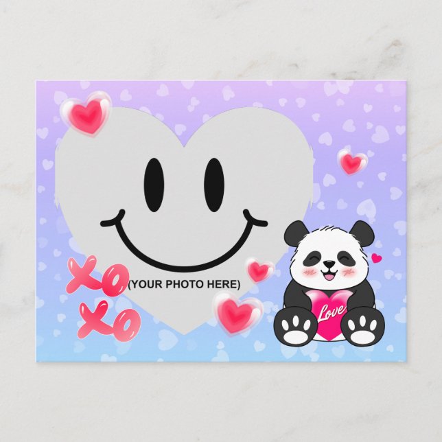 Cartão Postal Namorados Panda no Amor (Frente)