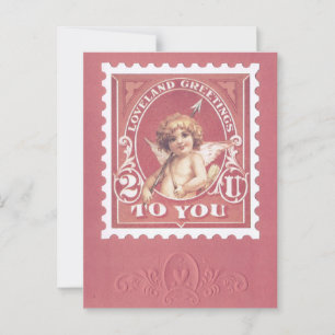 Cartão Postal Namorados Saudações Carimbo Vermelho