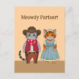 Cartão Postal Namorados Selvagem de Gatos de Estilo Ocidental Oe