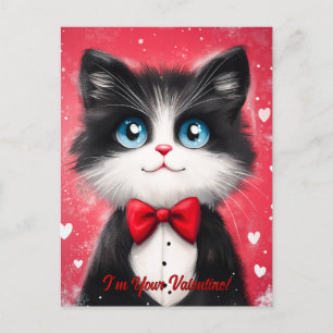 Cartão Postal Namorados Tuxedo Cat