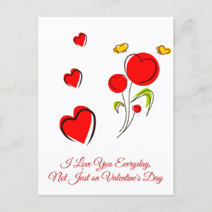 Cartão Postal Namorados vermelho,