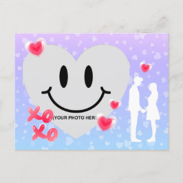 Cartão Postal Namorados Vidro Coração Balão Bublegum Casal