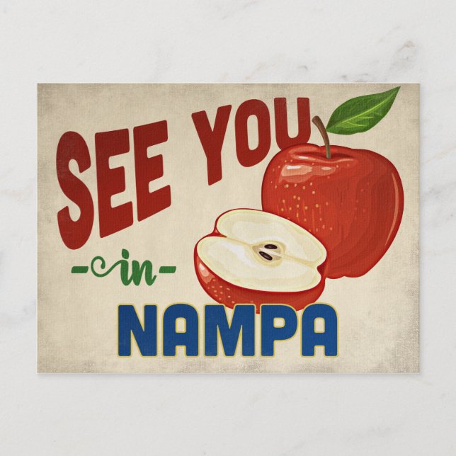 Cartão Postal Nampa Idaho Apple - Viagens vintage (Frente)