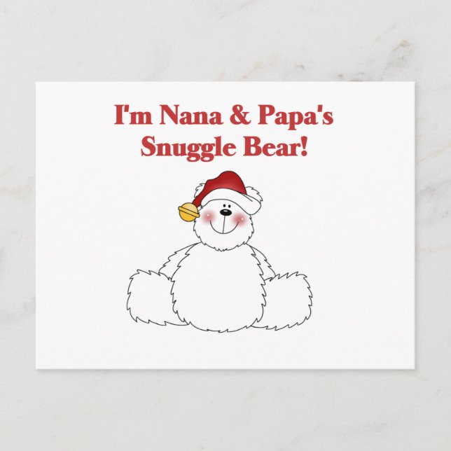 Cartão Postal Nana e Papa's Snuggle Bear T-shirts e presentes (Frente)