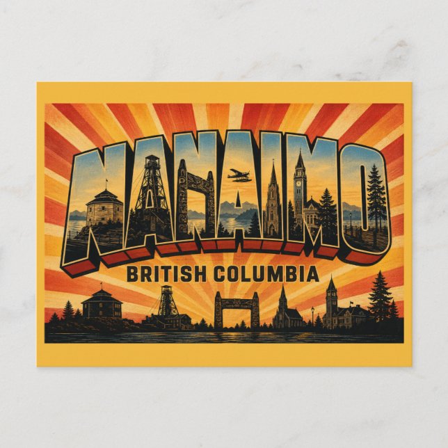 Cartão Postal Nanaimo BC Harbour City (Frente)