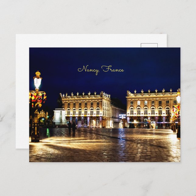 Cartão Postal Nancy, França - fotografia cênica de paisagem urba (Frente/Verso)