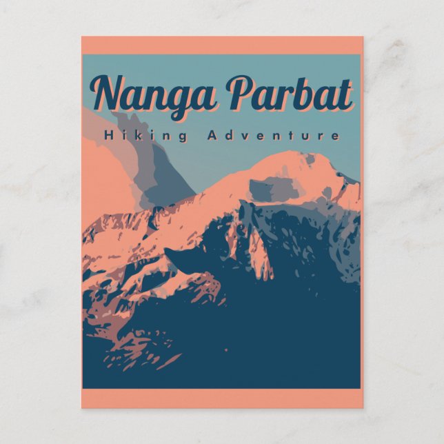 Cartão Postal Nanga Parbat Viagem Vintage  (Frente)
