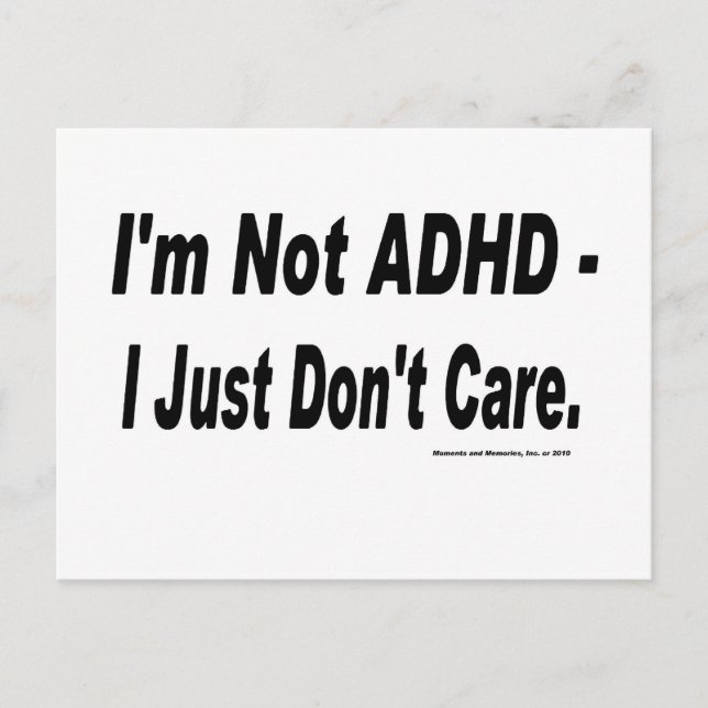 Cartão Postal Não ADHD (Frente)
