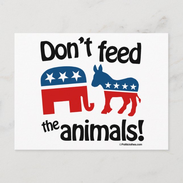 Cartão Postal Não alimente os animais - (Frente)