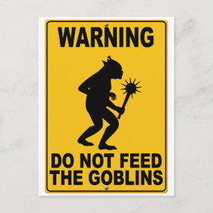 Cartão Postal Não alimente os Goblins