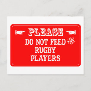 Cartão Postal Não alimente os jogadores do rugby
