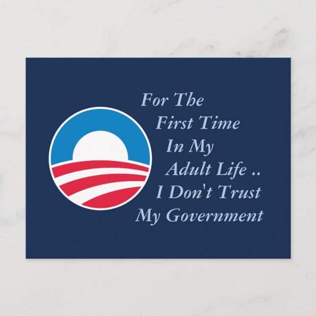 Cartão Postal Não Confiar no Governo (Frente)