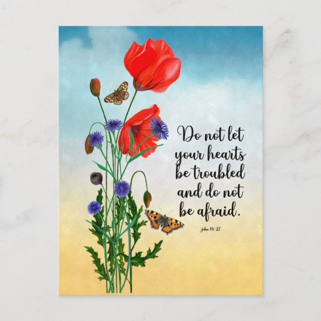 Cartão Postal Não deixe seus corações se incomodarem (Frente)