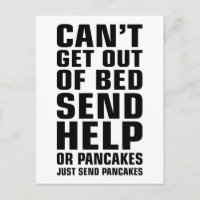 Não é possível sair da cama enviar panquecas