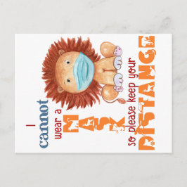 Cartão Postal Não é possível Vestir uma máscara - Leão