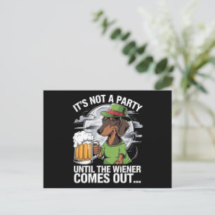 Cartão Postal Não é uma Festa até Dachshund Cerveja Irlandesa Wi