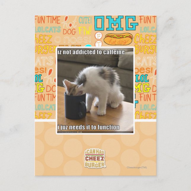 Cartão Postal Não é viciado em cafeína (Frente)