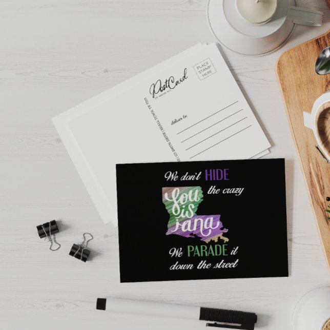 Cartão Postal Não escondemos a diversão louca da Mardi Gras Para (Criador carregado)