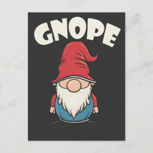Cartão Postal Não Gnope Hoje Amantes de Gnomo Divertidos