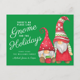 Cartão Postal Não há lugar como Gnome para os feriados